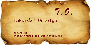Takaró Orsolya névjegykártya